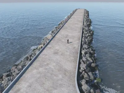 Breakwater 3D -A- Stones 3D model