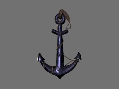 boat anchor  Low-poly 3D model