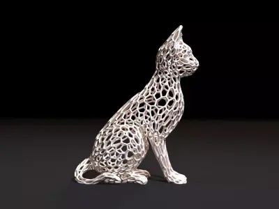 Cat Voronoi 3D print model