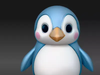 Penguin Toy  Articulated 3D Print Model Two Model Pack Low-poly 3D model
