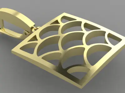 Earring and Pendant sets ornamental design minimalistic 3D print model
