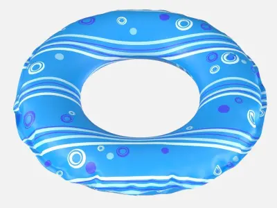 Inflatable Pool Float Ring PBR Low-poly 3D model