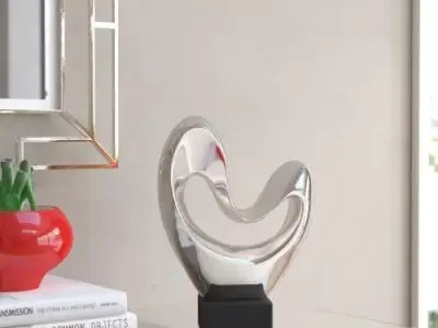 Wade Logan Glossy Heart Abstract Sculpture 3D model