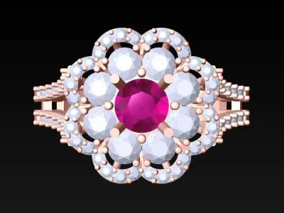 Diamond Ring - Womens Rings - N3851 3D print model