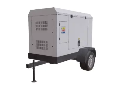 White Electric Generator Low-poly 3D model