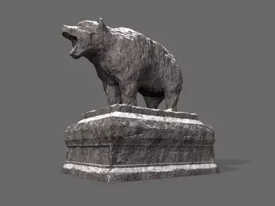 Bear Statue 3 Low-poly 3D model