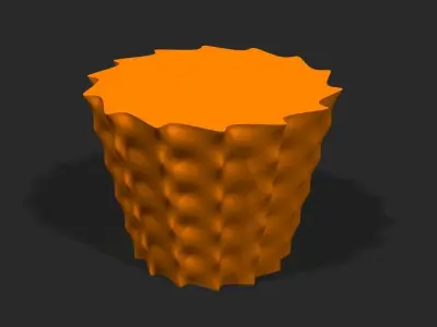 Cups and vases - spiky surface 3D print model