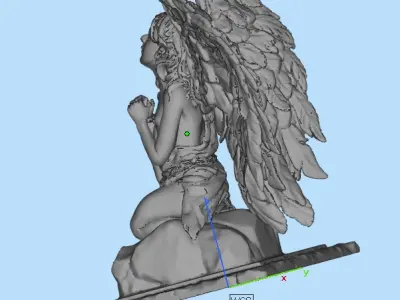 girl with angel wings 3D print model