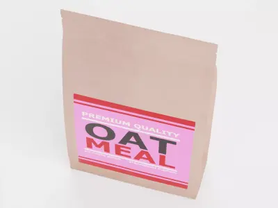 Oat Meal - Product Concept Packaging Low-poly 3D model