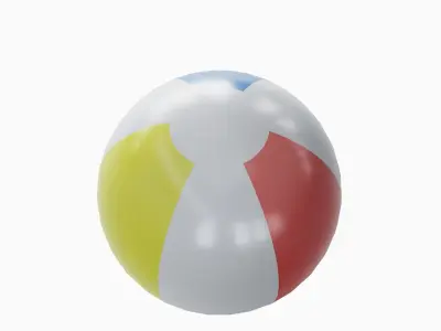 Beach Ball 02 Low-poly 3D model
