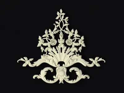 Central decor ornament for furniture 3D model 985