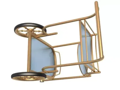 Golden Serving Trolley 3D model