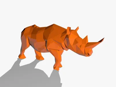 Rhino in Low Poly Style Low-poly 3D model