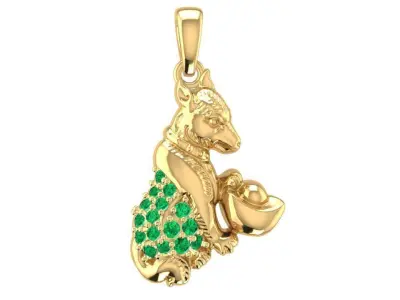 Luxury Peacock Pendant with Gemstone Accents 3021 3D print model