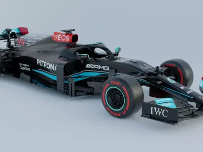 Mercedes W12 2021 F1 car 3D model