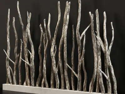 Planter wall branch crooked old n4 3D model