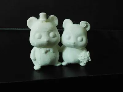 Hamster Couple Wedding Cake Topper 3D print model
