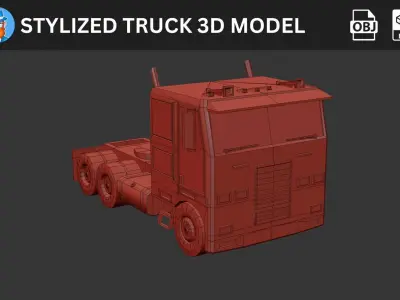 Stylized Truck 3D Model 3D model