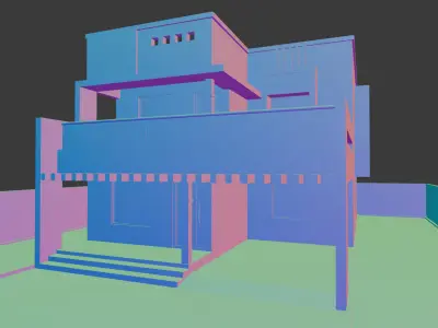 Modern House Low-poly 3D model shop