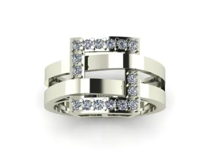 Diamond Modern Ring 3D print model 3D print model