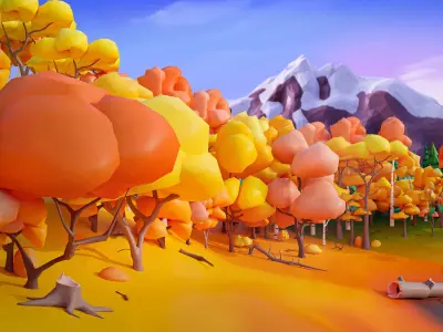 Vegetation Low-poly 3D model