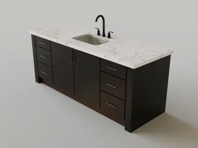 Dark Bathroom Set Low-poly 3D model