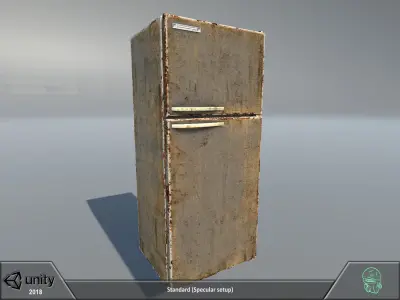 Old refrigerator 2 Free low-poly 3D model