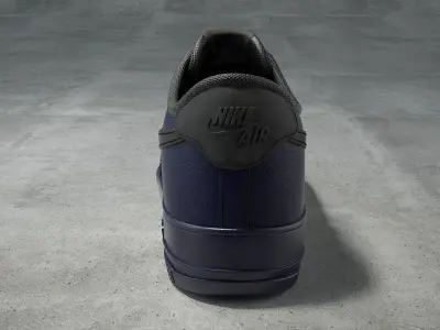 Nike Air Force 1 low binary blue Low-poly 3D model