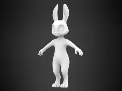 Wild Hare Low-poly 3D model