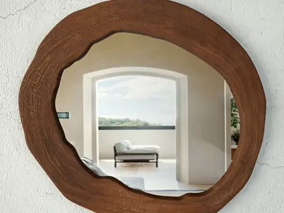 Teak Wood Mirror Set 3D model