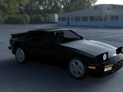 Porsche 944 Turbo with interior HDRI 3D model