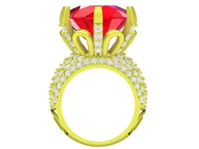 Luxury Round Halo Engagement Ring  4083 3D print model