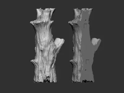 Ghost Tree Trunk - Wall Mount and Figurine STL for 3d printer 3D print model