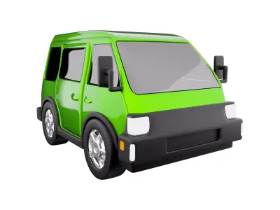 3d Eco-Friendly Electric Car icon 3D model