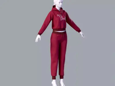 Simple Womens Tracksuit 3D model