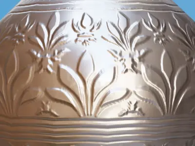 Ornate Silver Urn Low-poly 3D model