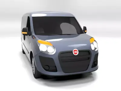 FIAT DOBLO CARGO LONG LOWPOLY Low-poly 3D model