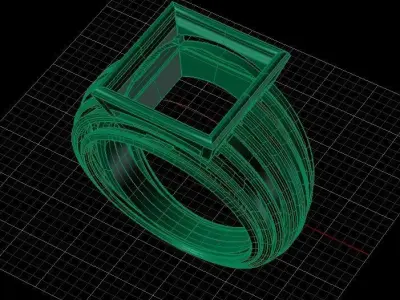 Tourmaline Ring 3D print model