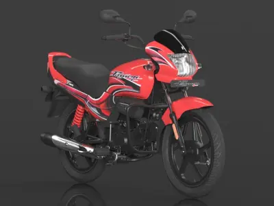 Hero Passion  Bike Sport Red Booking for Ex-Showroom Price Low-poly 3D model