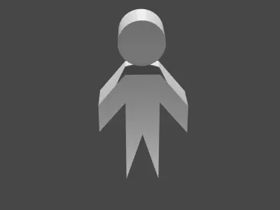 Car and man 3D model Free low-poly 3D model