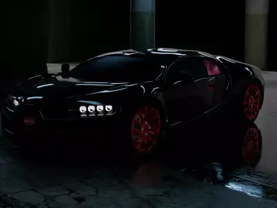 Bugatti Chrion 2017 3D Model Low-poly 3D model