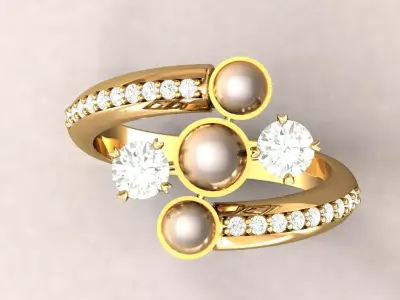 Pearl ring 3D print model get