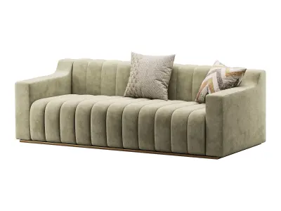 Room Simple Couch Chesterfield Fabric Sofa 3D model
