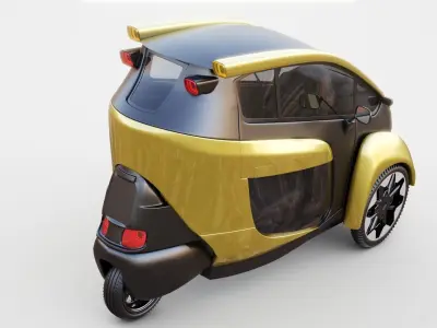 Concept 3 wheel electric vehicle 3D model