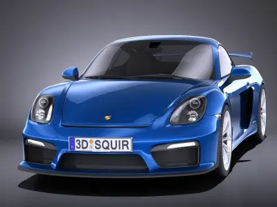 Porsche Cayman GT4 2016 VRAY 3D model