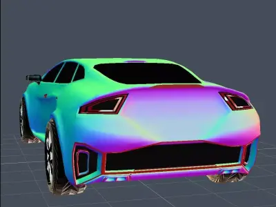 Avtomobil dizayni  Low-poly 3D model