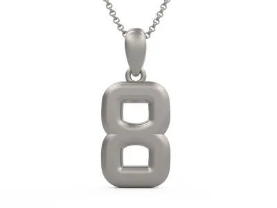 Model 1163 Number 8 Necklace Curved 3D print model