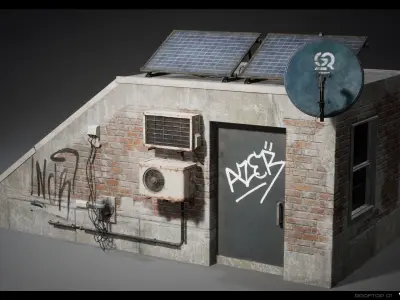 Rooftop Props Pack Vol 01 Low-poly 3D model