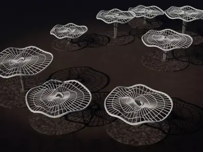 Beach or Pool Side Canopy Set 3D model