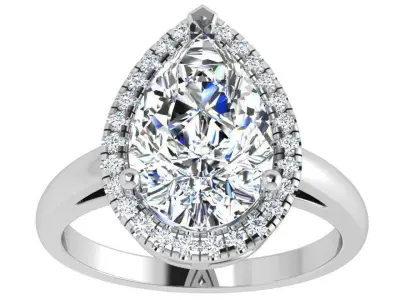 Pear Halo Ring 4665 3D print model